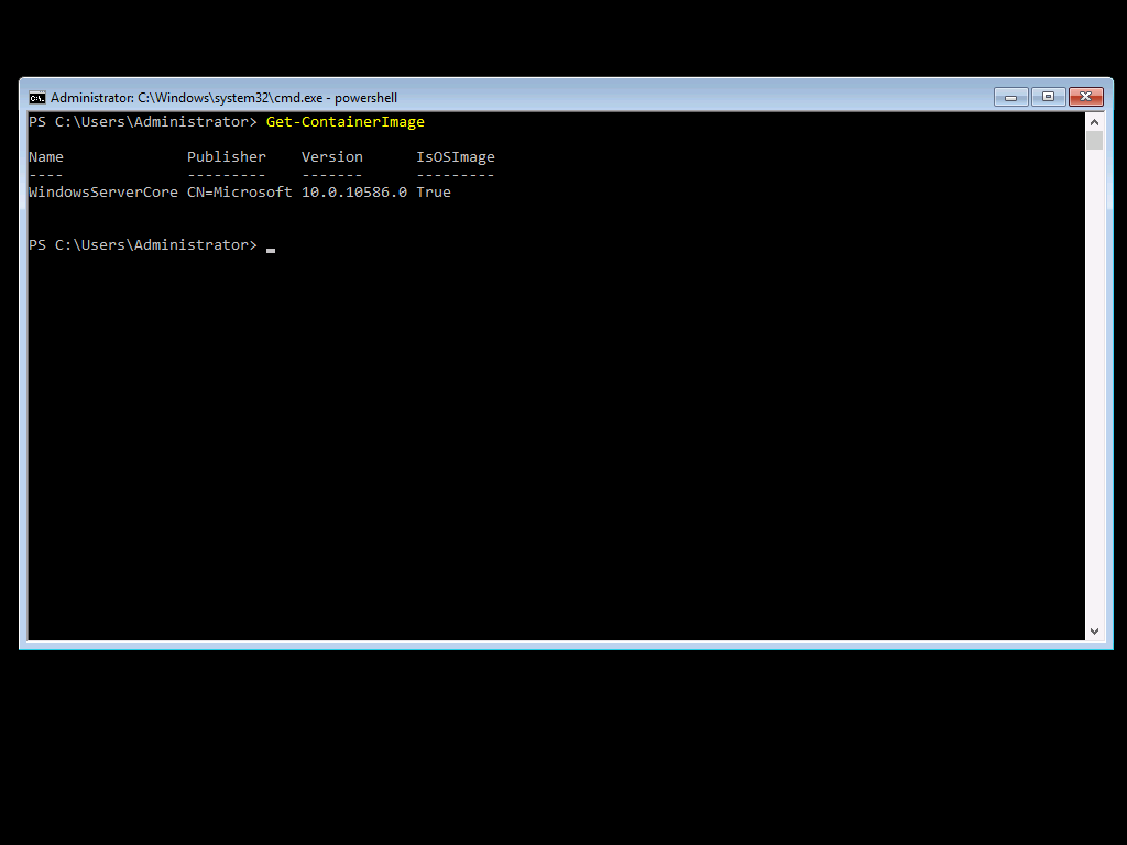 Windows 2016 R2 TP4 Container Image 1