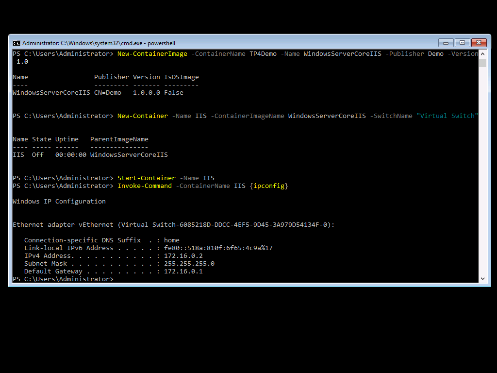 Windows 2016 R2 TP4 Container Image 10