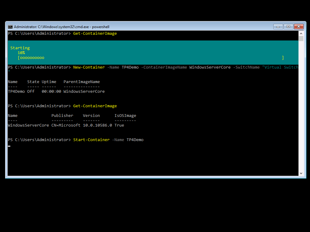 Windows 2016 R2 TP4 Container Image 2