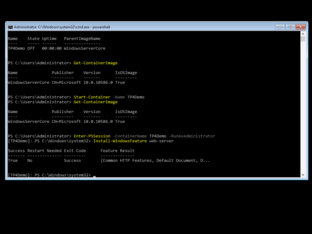 Windows 2016 R2 TP4 Container Image 4
