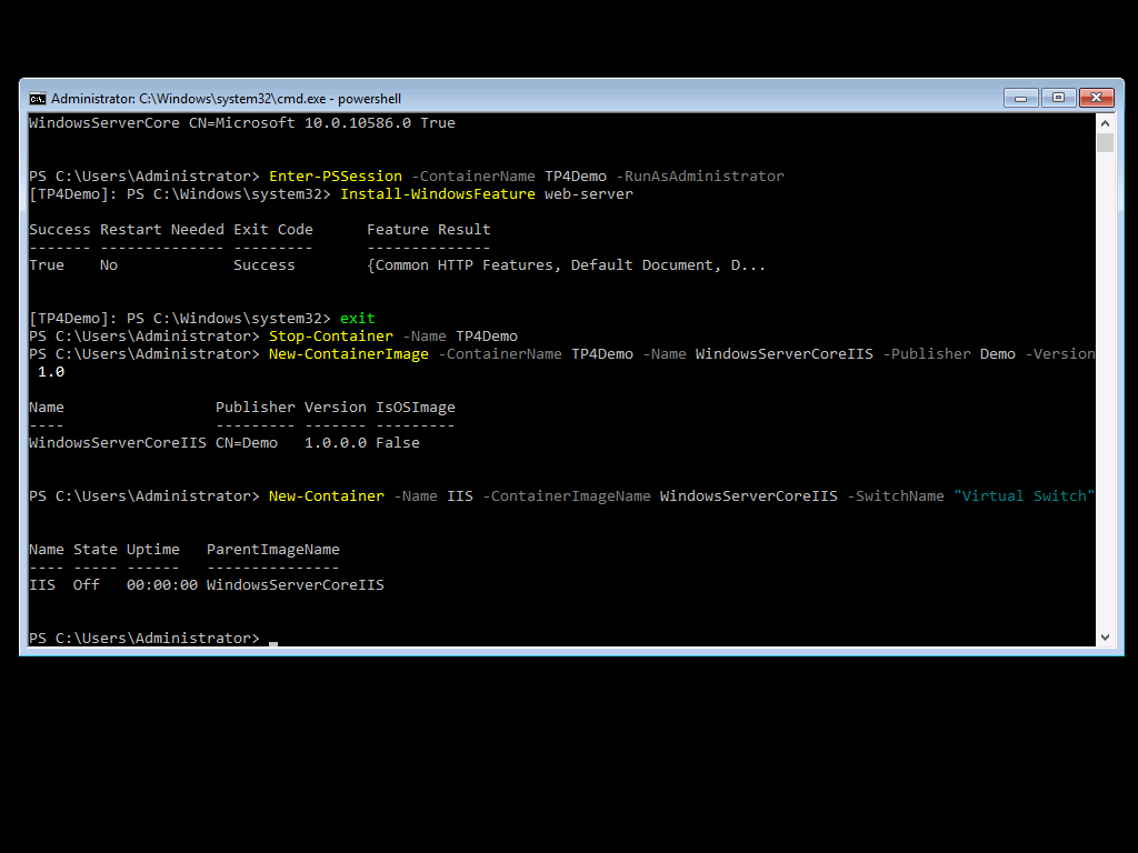 Windows 2016 R2 TP4 Container Image 8