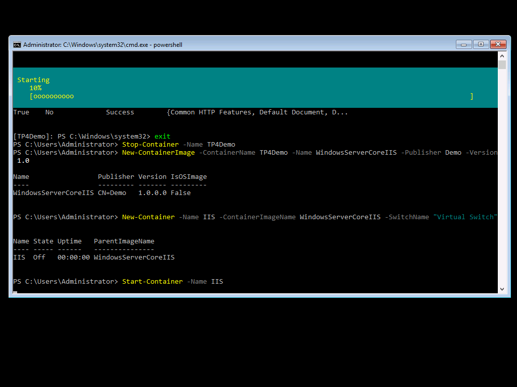Windows 2016 R2 TP4 Container Image 9