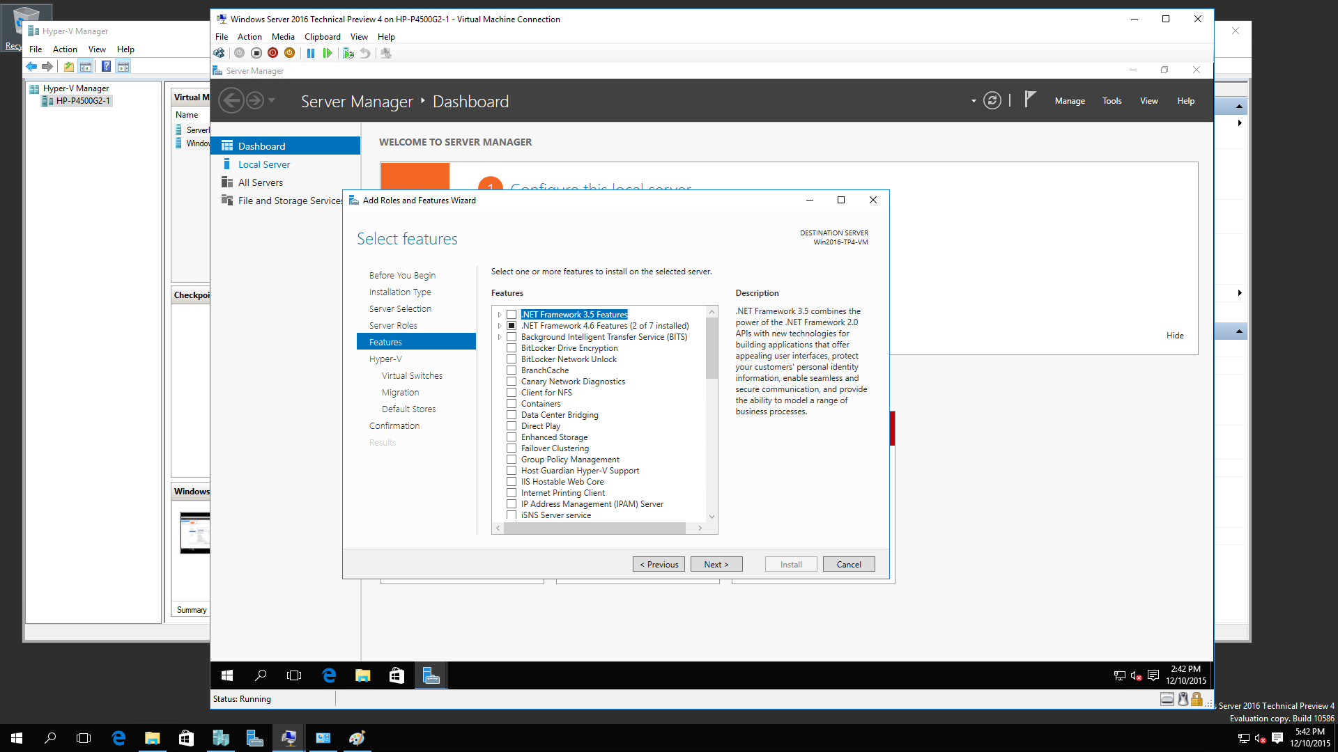Windows 2016 R2 TP4 Nested Virtualization 4